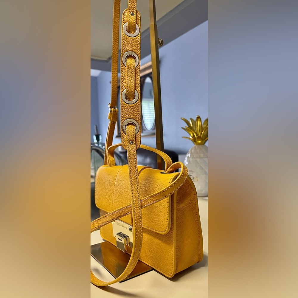 Jimmy Choo EUC Leather Crossbody/Shoulder Bag W/Cert of Auth Mustard Yellow - Picture 15 of 16
